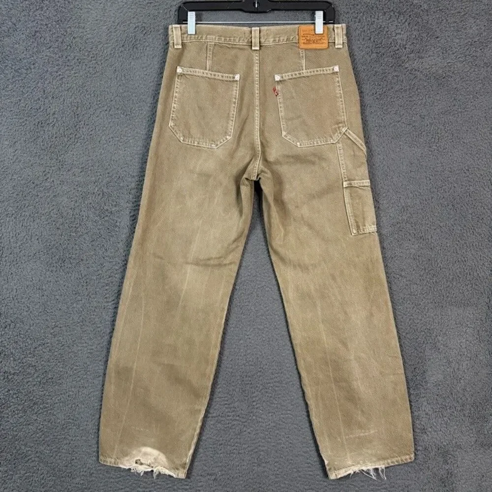 Levis Jeans Womens 27 Brown Dad Utility Carpenter Relaxed Fit Premium Denim